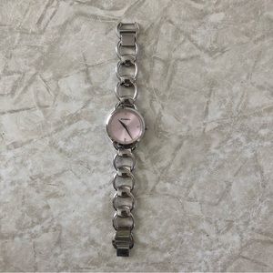 Fossil watch, stainless steel. Pastel pink face. Good used condition.